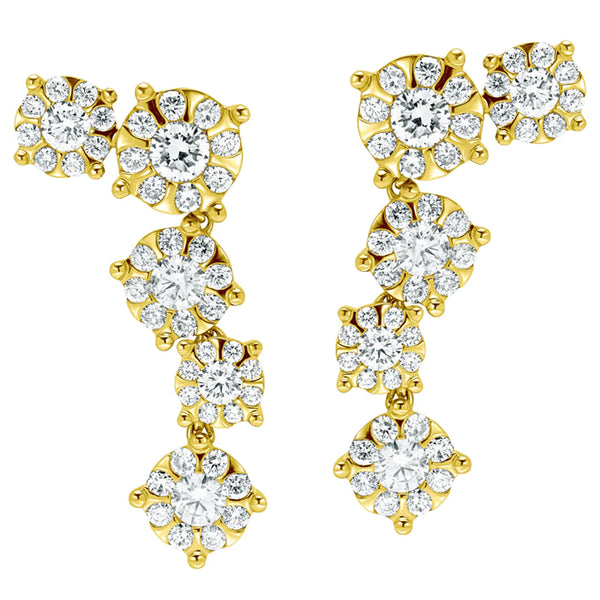 ﻿Golden Serenade-18K Yellow Gold-Diamond Earring-Womens Jewelry