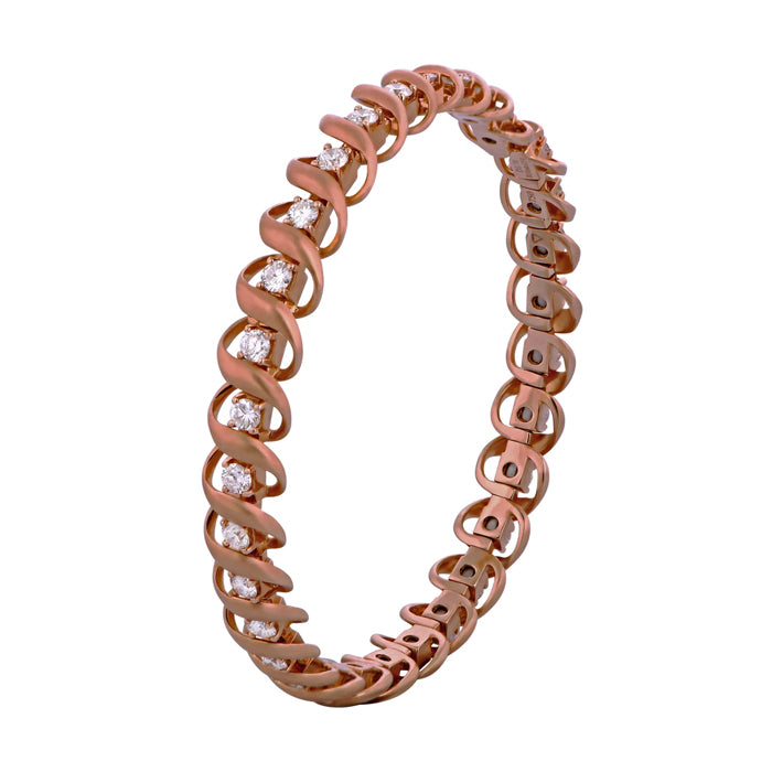 BLinks-18K Gold-Spiral Shape-Diamond Bangle