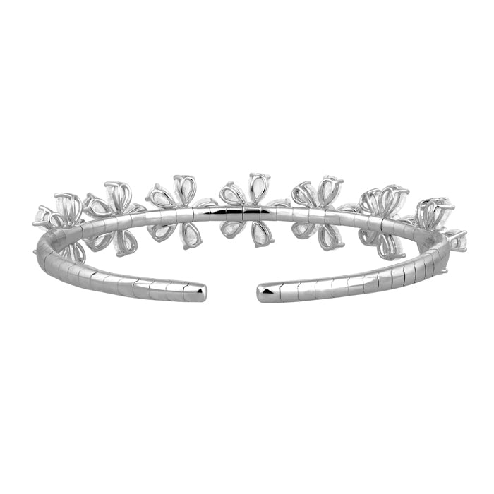 Blossom Symphony-18K White Gold-Nature Inspire-Flexible Diamond Bracelet