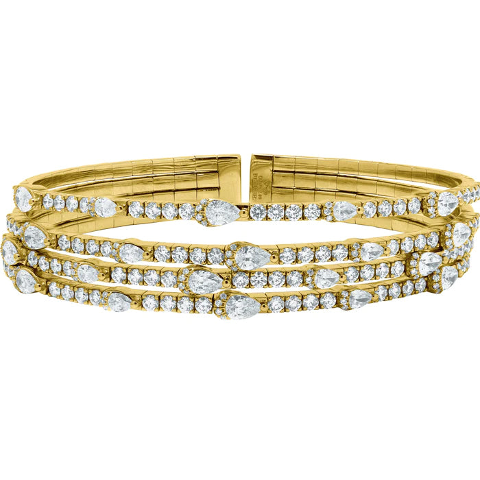 FlexiGleam-18K Yellow Gold-Flexible-Diamond Bangle-Womens Jewelry